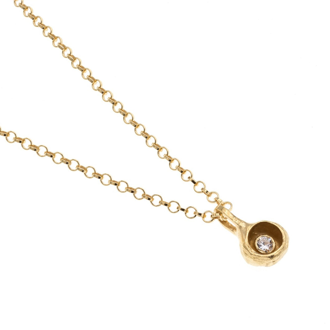 Gold Plated Pendant with Cubic Zirconia