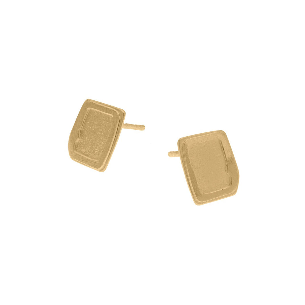 Gold Vermeil Square Stud Earrings