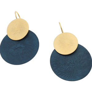 Moon Collection Earrings in Ocean Blue and Gold Vermeil