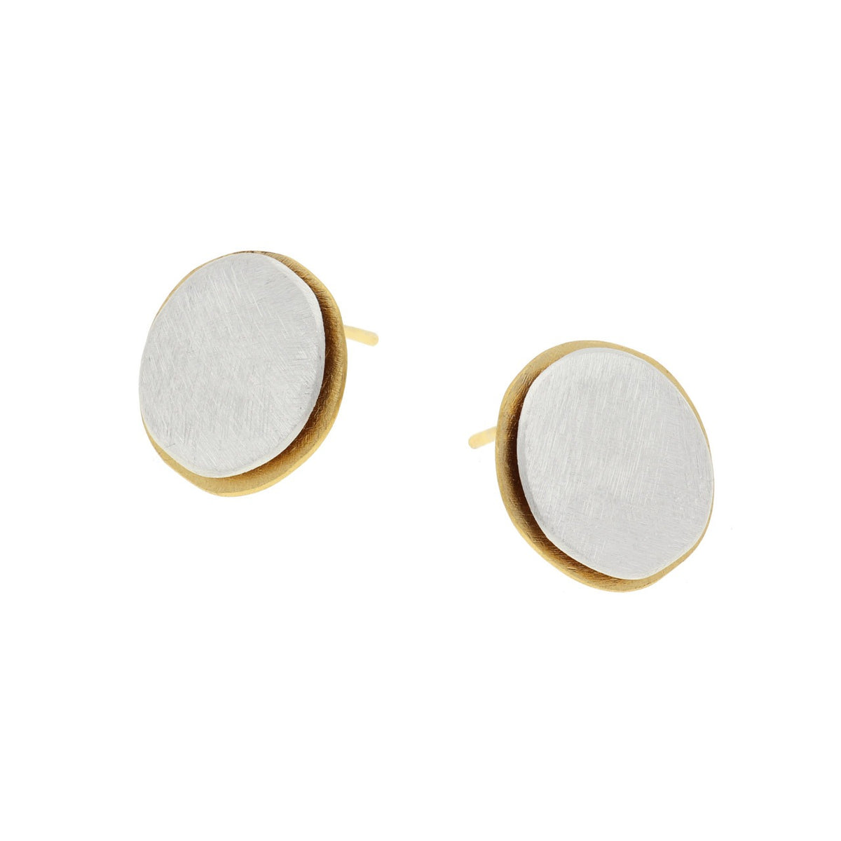 Sterling Silver & Gold Plated Circle Earrings