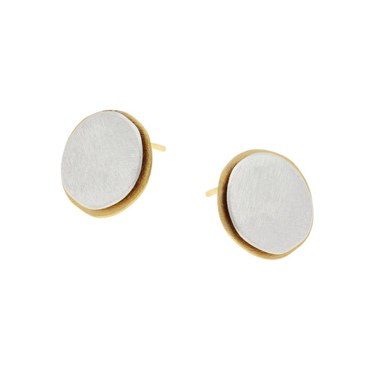 Sterling Silver & Gold Plated Circle Earrings