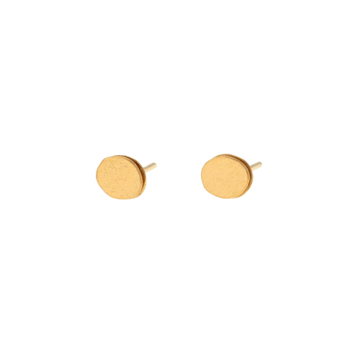 Gold Vermeil Circle Stud Earrings – Pebbles II Collection