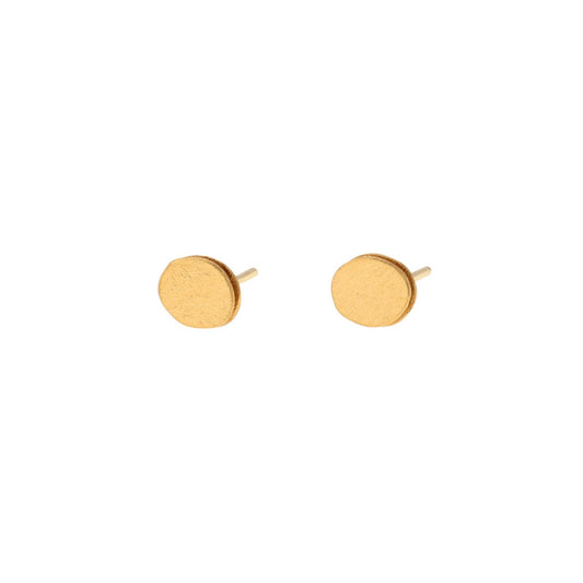 Gold Vermeil Circle Stud Earrings – Pebbles II Collection