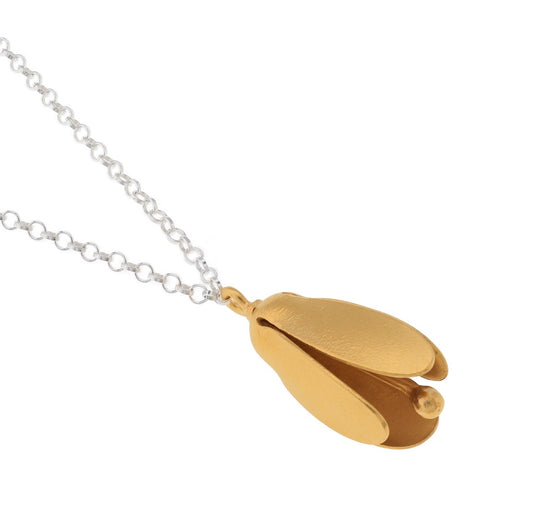 Gold Vermeil and Sterling Silver Snowdrop Pendant