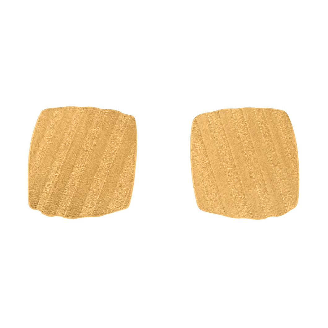 Textured Square Stud Earrings in Gold Vermeil