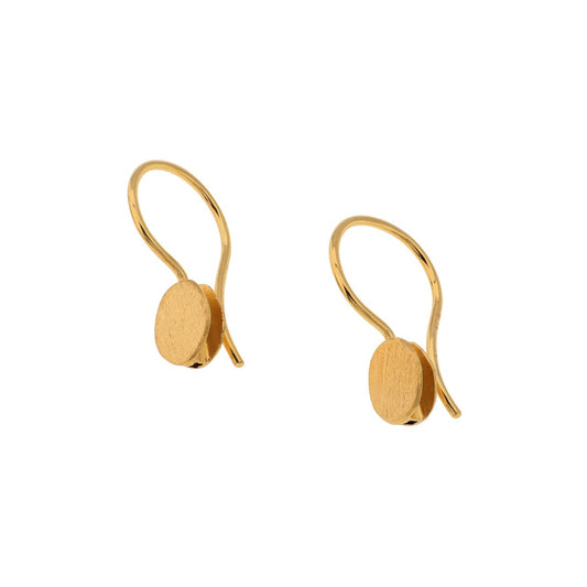 Pair of gold earrings on a white background