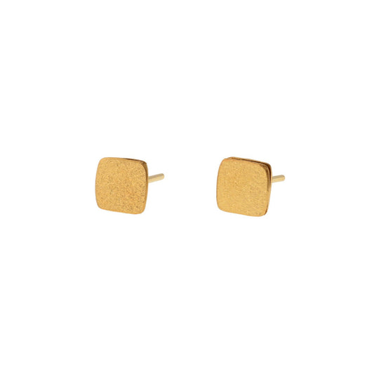 Gold Vermeil Square Stud Earrings - Small