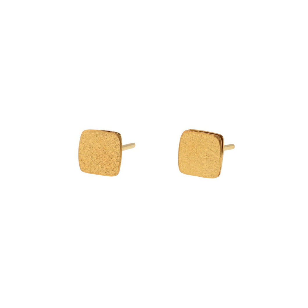 Square Stud Earrings in Gold Vermeil
