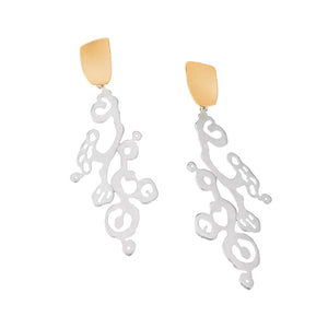 Gold-Vermeil and Sterling Silver Sculptural Drops