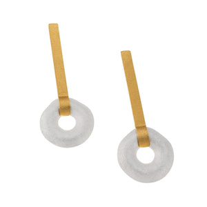 Silver and Gold Vermeil Donut Drop Earrings