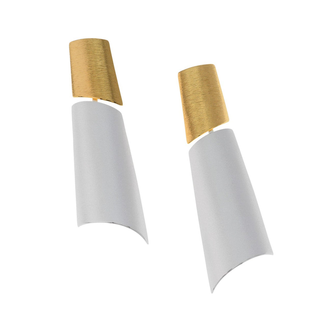 Silver and Gold Vermeil Cannoli Drop Earrings