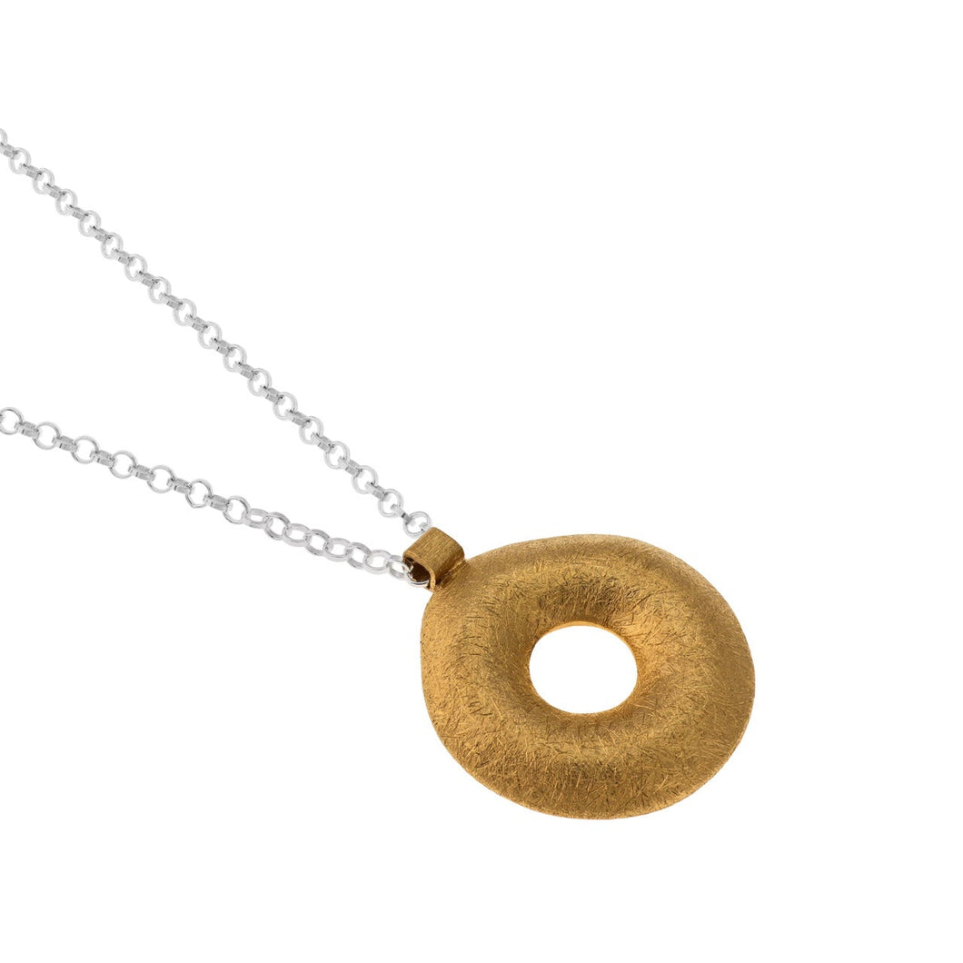 Donut Pendant – Gold Vermeil on Sterling Silver Chain