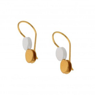 Brushed Sterling Silver & Gold Vermeil Pebbles Drop Earrings