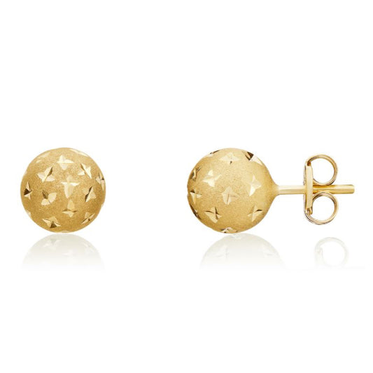 9ct Yellow Gold round ball stud Earrings