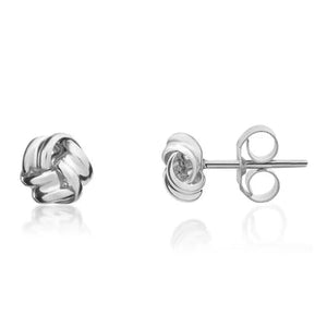 9ct White Gold mini knot stud Earrings