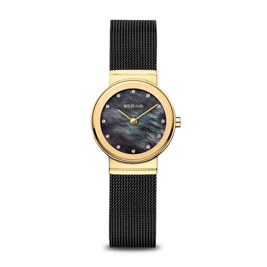 Bering polished gold coloured stainless steel Ladies Watch