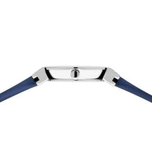 Load image into Gallery viewer, Bering Classic Watch with polished silver case and Dark Blue Silicon strap
