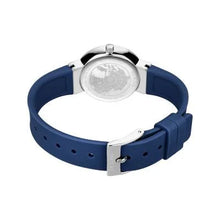 Load image into Gallery viewer, Bering Classic Watch with polished silver case and Dark Blue Silicon strap
