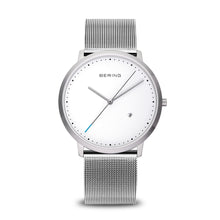 Load image into Gallery viewer, Classic Brushed Silver Unisex Bering Watch with Milanese strap
