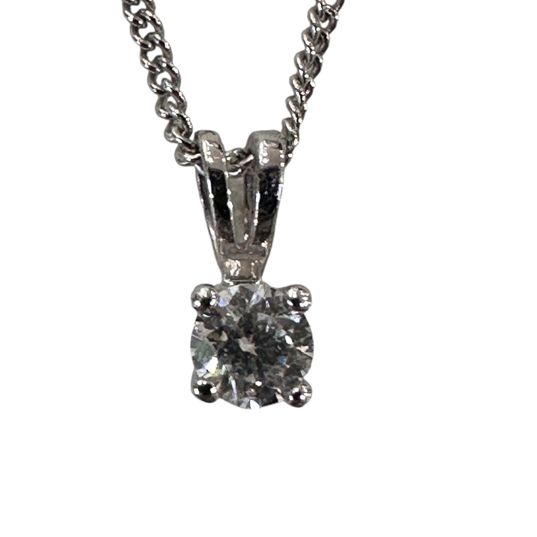 18ct White Gold Diamond Pendant 0.15ct