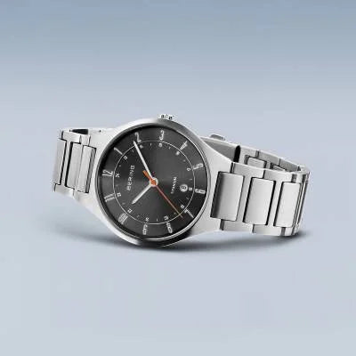 Bering Titanium Brushed Silver Coloured Sunray Dial Mens Watch, view 5