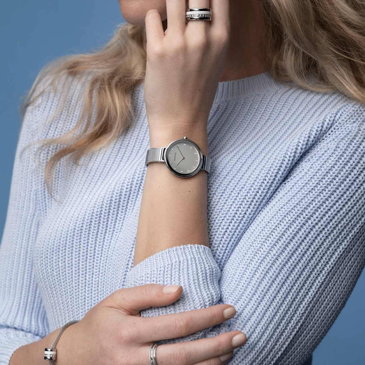 Bering Silver Colour Polished Finish Ladies Watch, view 6