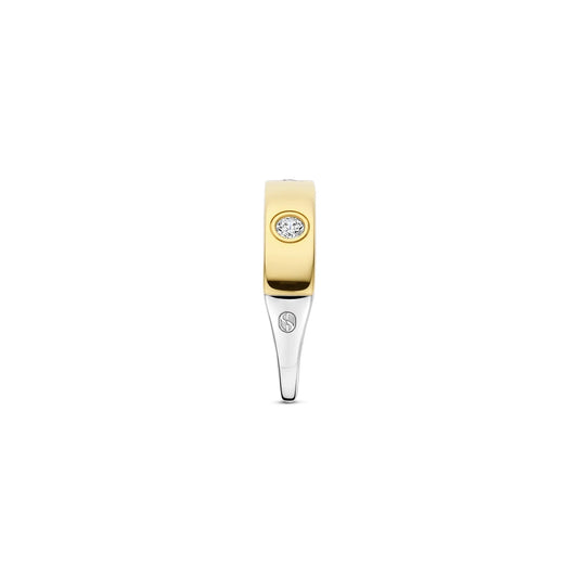 Ti Sento Classic Sterling Silver Vermeil & Cz Ring, view 2