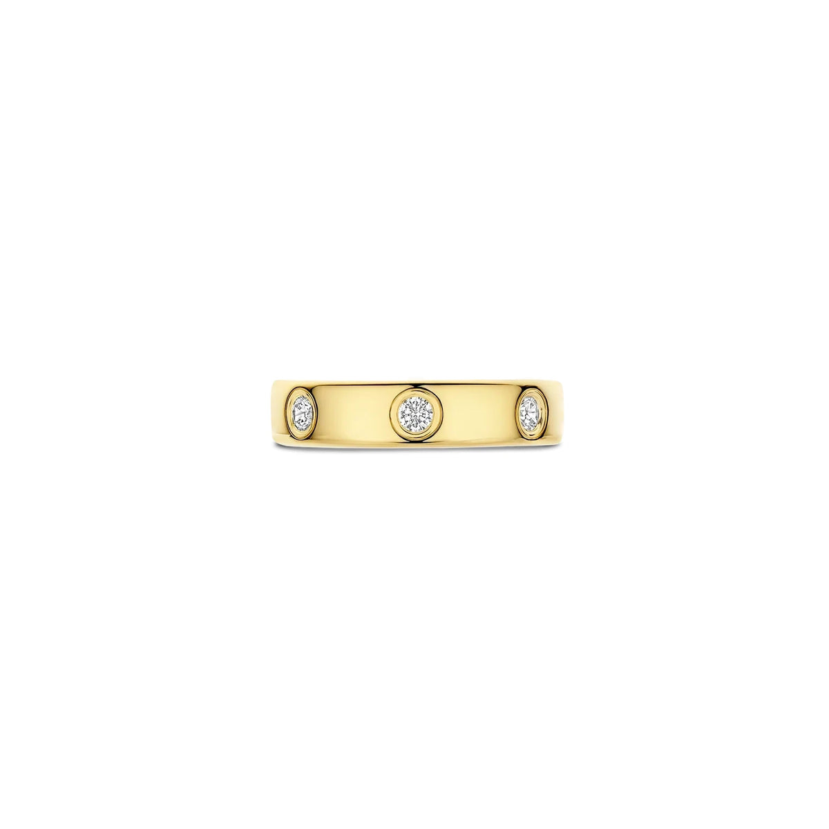 Ti Sento Classic Sterling Silver Vermeil & Cz Ring, view 3
