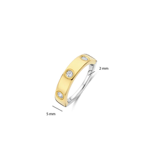 Load image into Gallery viewer, Ti Sento Classic Sterling Silver Vermeil &amp; Cz Ring
