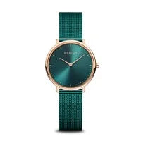 Classic polished Ultra Slim polished rose gold Ladies Bering Watch