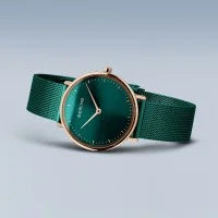 Classic polished Ultra Slim polished rose gold Ladies Bering Watch, view 3