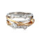 18ct White & Rose Gold Diamond Crossover Ring