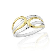 Load image into Gallery viewer, 9ct White and Yellow Gold open design ring
