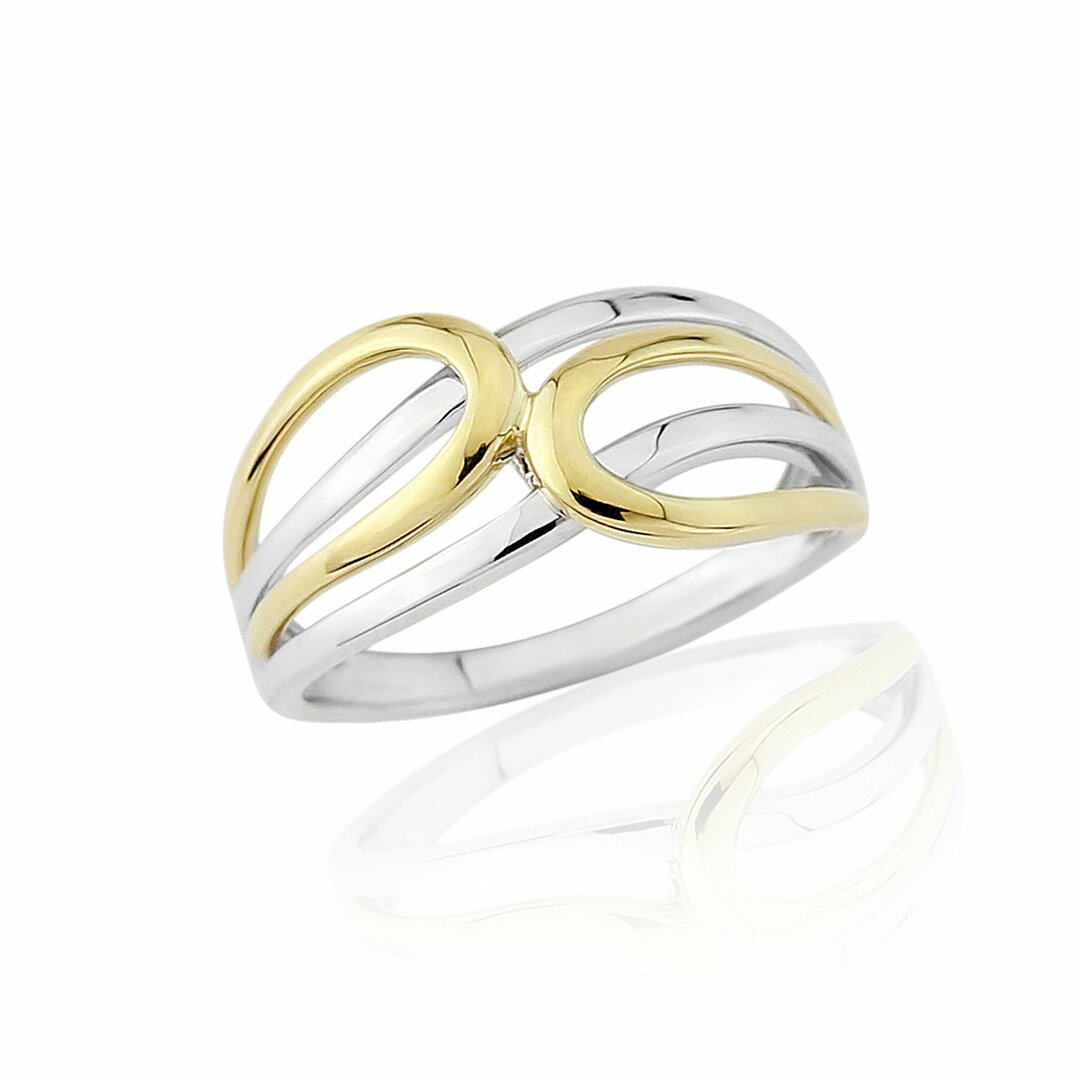9ct White and Yellow Gold Open Design Ring