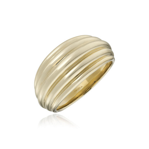 9ct Yellow Gold Ridge Dome dress Ring