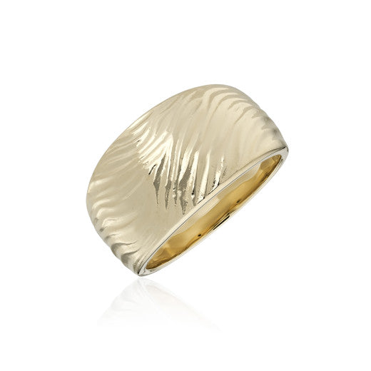9ct Yellow Gold Flat Dome dress Ring