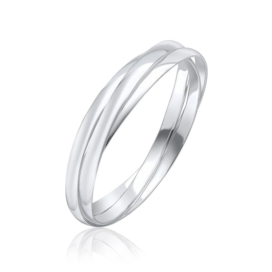 Sterling Silver Three Band Russian Wedding Bangle