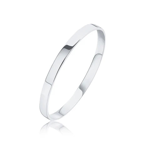 Sterling Silver Oval Shaped Bangle