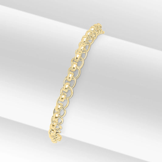 Gold Vermeil 6.7mm Rollerball Bracelet 7.5"