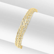 Load image into Gallery viewer, Gold Vermeil 9mm Handmade Flat Spiga Bracelet 7.5"
