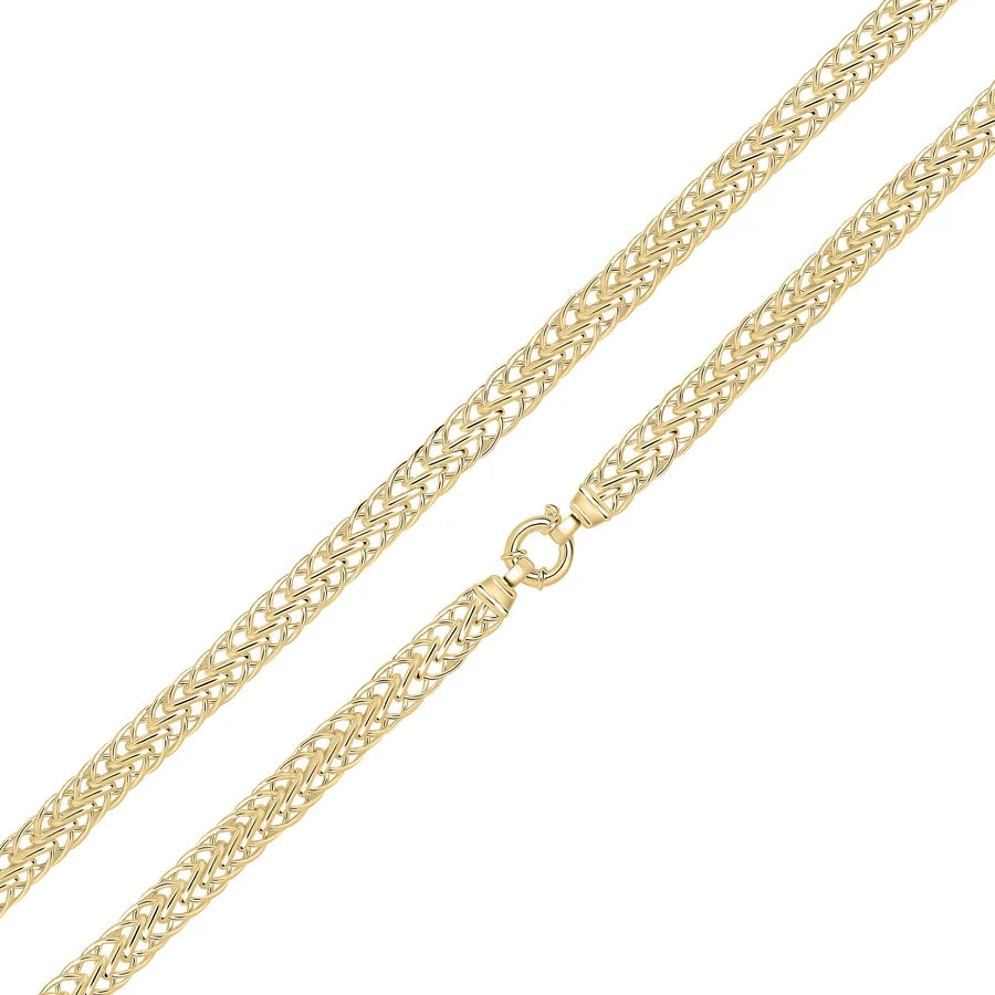 Gold Vermeil 9mm Handmade Flat Spiga Bracelet 7.5", view 2