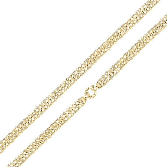 Gold Vermeil 9mm Handmade Flat Spiga Bracelet 7.5", view 2