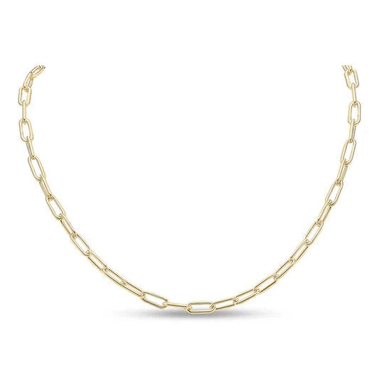 Gold Vermeil Paperclip link Necklace 18"