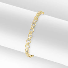 Load image into Gallery viewer, Gold Vermeil 6.1mm Handmade Two-One Cable Chain Bracelet 7.5"
