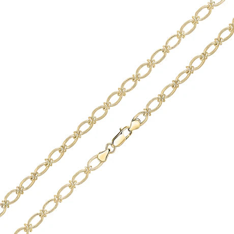 Gold Vermeil 6.5mm Textured Oval knot Bracelet 7.5", view 2
