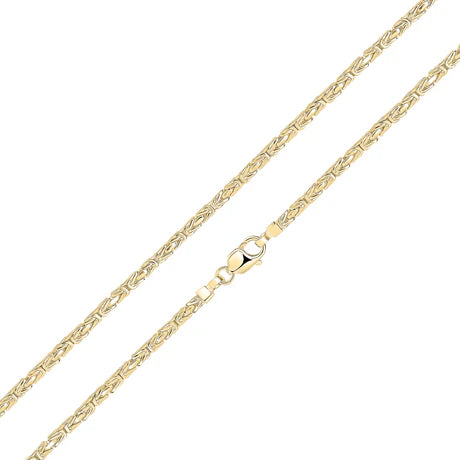 Gold Vermeil 4mm Square Byzantine Chain Bracelet 7.5", view 2