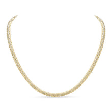 Load image into Gallery viewer, 18ct Gold Vermeil 4mm Square Byzantine Chain Bracelet 7.5"
