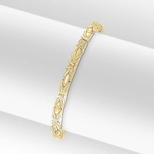 Gold Vermeil 4mm Square Byzantine Chain Bracelet 7.5"