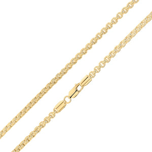 Sterling Silver 18ct Vermeil 4mm Rounded Box Belcher Chain 18"