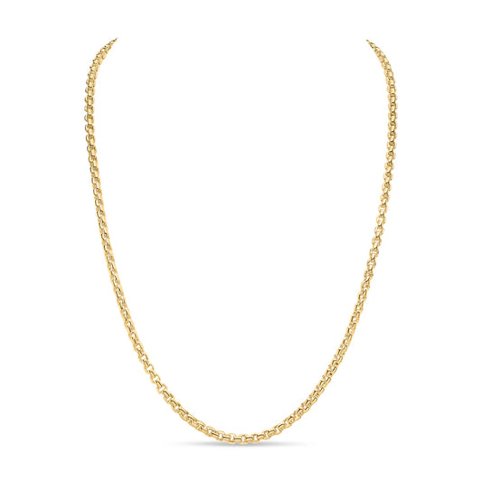 Gold Vermeil 4mm Rounded Box Belcher Chain Necklace 18"